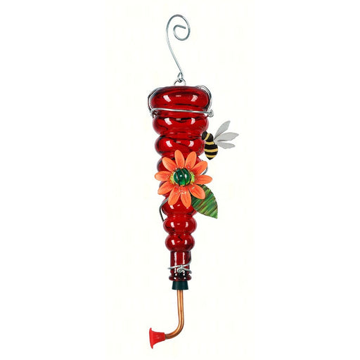 Whispering Wings Bees Hummingbird Feeder - Red Bottle