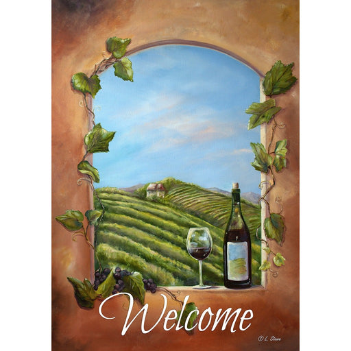 Vineyard View Welcome Garden Flag