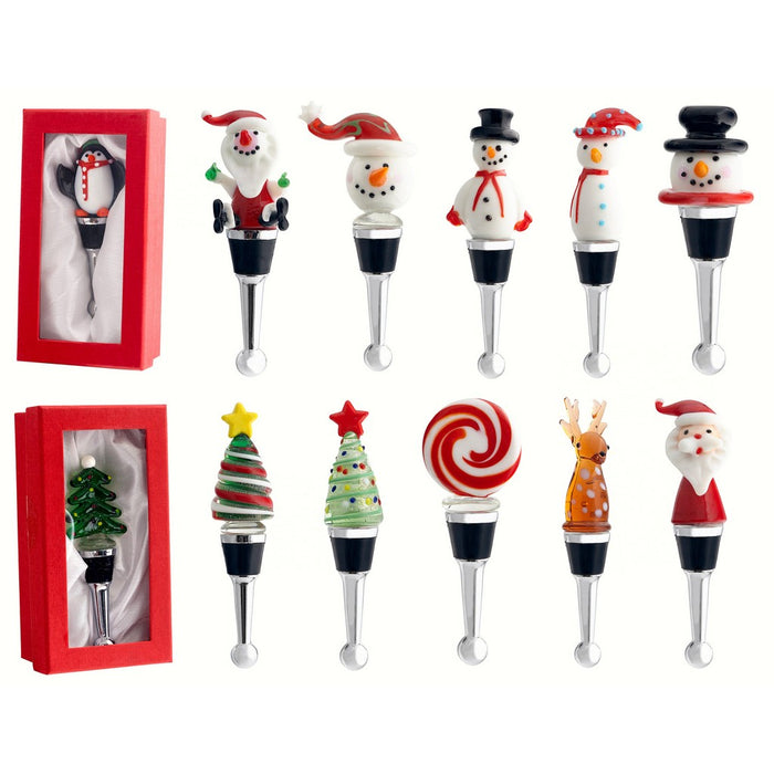 Bottle Stoppers - Holiday (Red GB) -12 Piece Assortment.