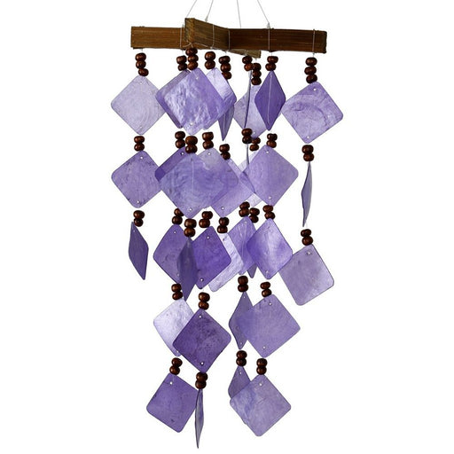 Diamond Capiz Chime - Purple