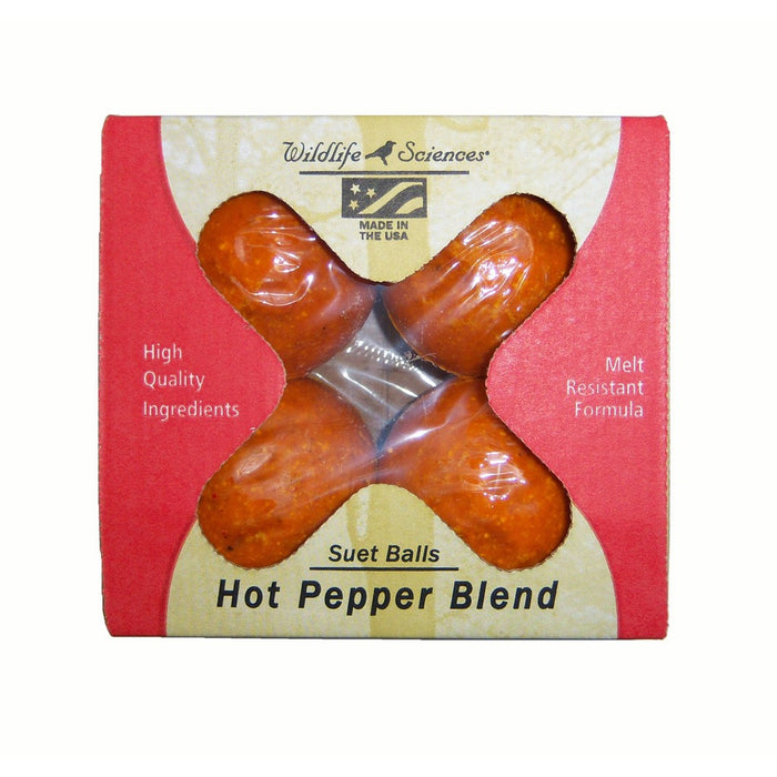 Hot Pepper Suet Ballls 4 pack (boxed) + Freight West of Rockies Only