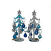 Wine Charm Tree Blue and Clear with Blue and Silver 8 inch with 9 Ornamants PVC MUST ORDER IN 2s