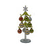 Green Tree - Red, Silver, Green, Gold Stripes 10 inch with 12 Ornaments GB